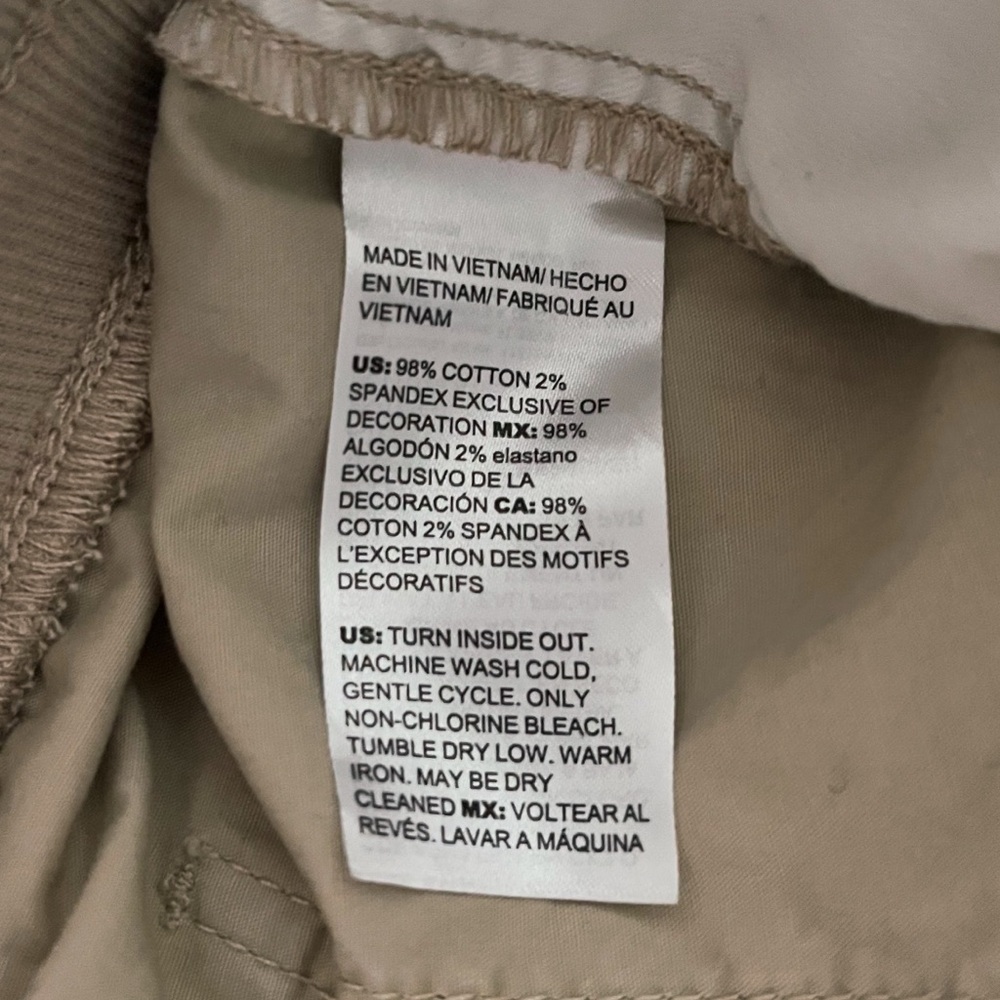Chico’s Like New Khaki Embroidered Straight Leg Pants - Picture 5 of 6